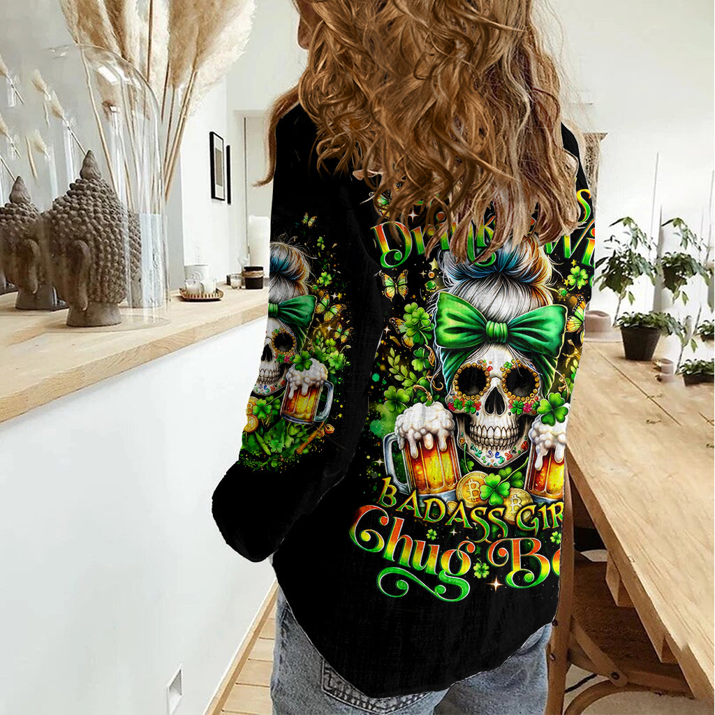 Rose Skull Women Casual Shirt No Matter How Much I Try To Be Fucking Nice - Wonder Print Shop