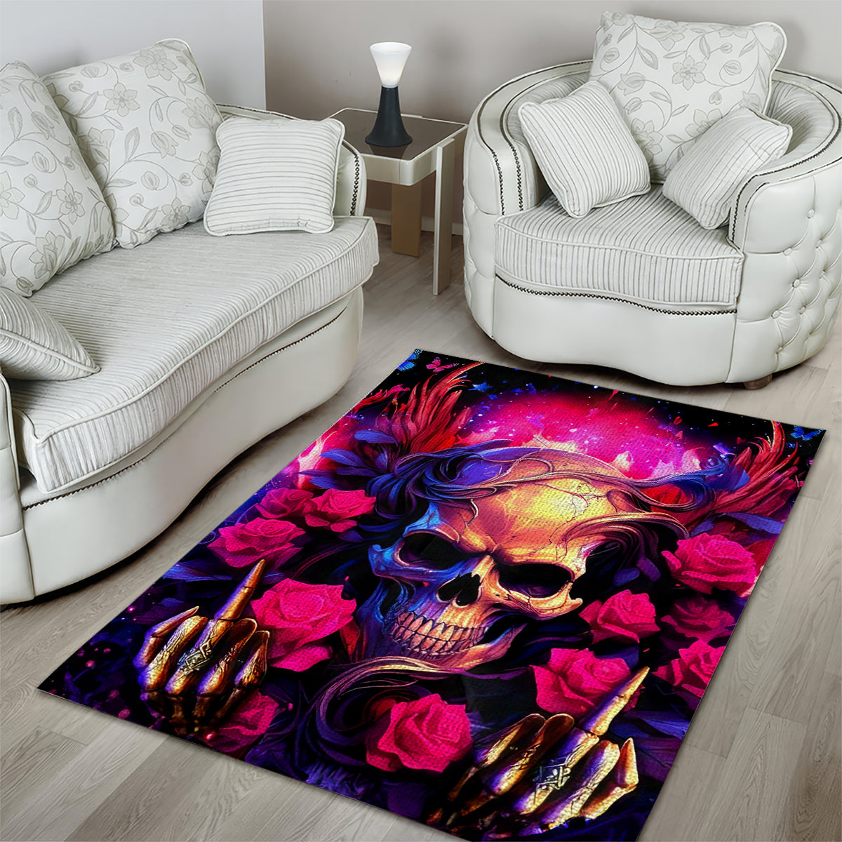 Rose Skull Area Rug No Matter How Much I Try To Be Fucking Nice - Wonder Print Shop