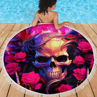 Rose Skull Beach Blanket No Matter How Much I Try To Be Fucking Nice - Wonder Print Shop