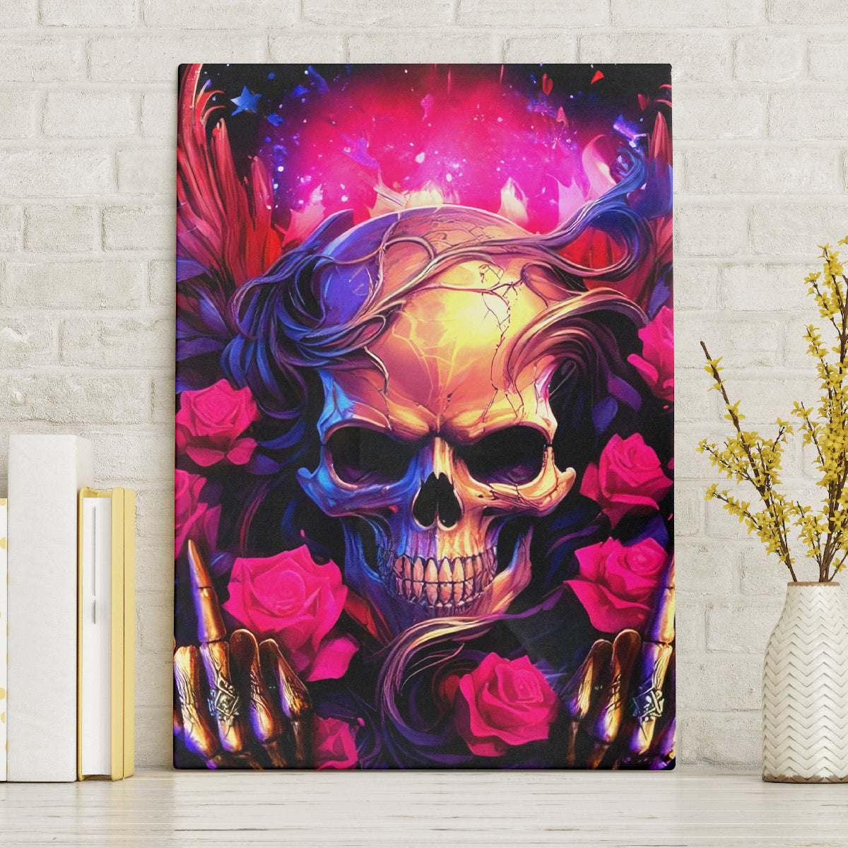 Rose Skull Canvas Wall Art No Matter How Much I Try To Be Fucking Nice - Wonder Print Shop