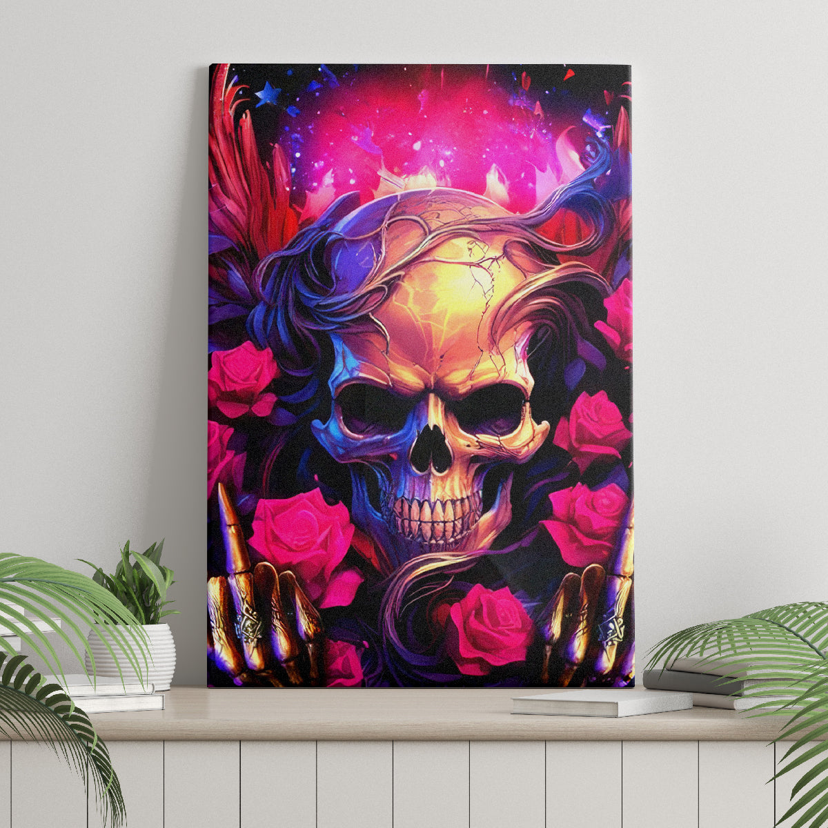 Rose Skull Canvas Wall Art No Matter How Much I Try To Be Fucking Nice - Wonder Print Shop