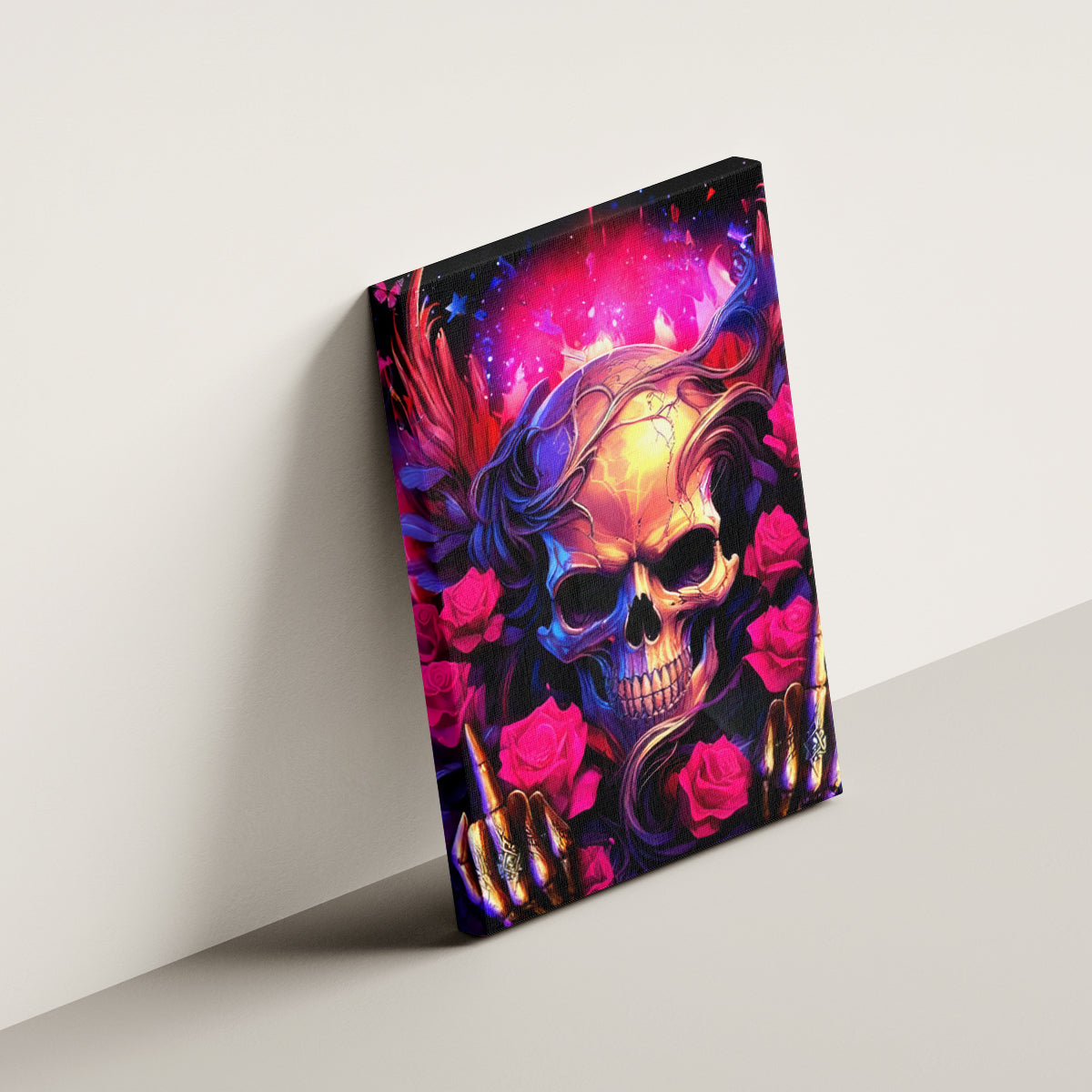 Rose Skull Canvas Wall Art No Matter How Much I Try To Be Fucking Nice - Wonder Print Shop