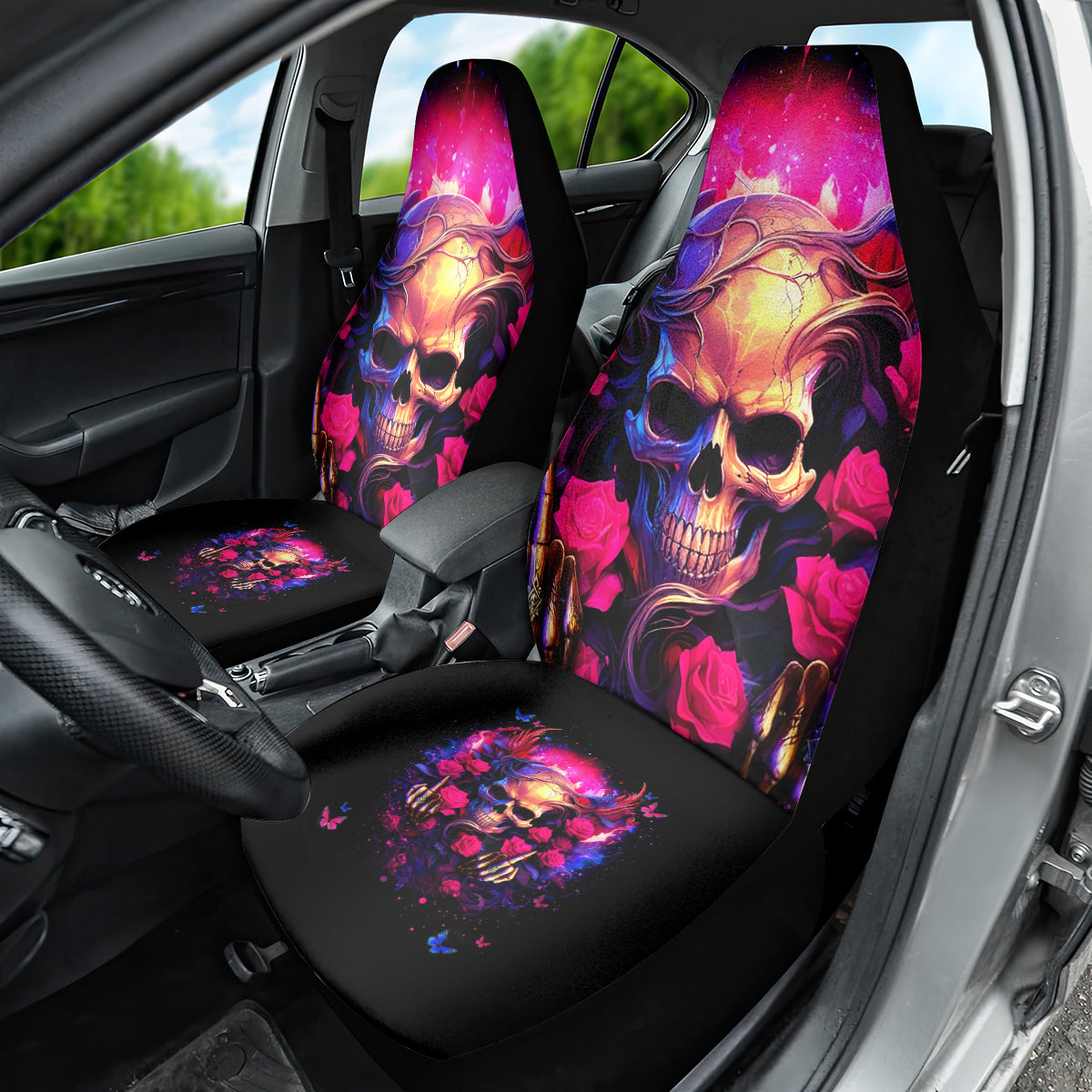 Rose Skull Car Seat Cover No Matter How Much I Try To Be Fucking Nice - Wonder Print Shop
