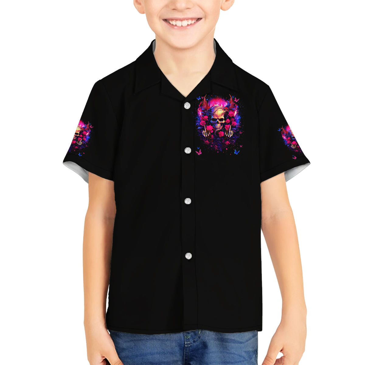 Rose Skull Family Matching Puletasi and Hawaiian Shirt No Matter How Much I Try To Be Fucking Nice - Wonder Print Shop