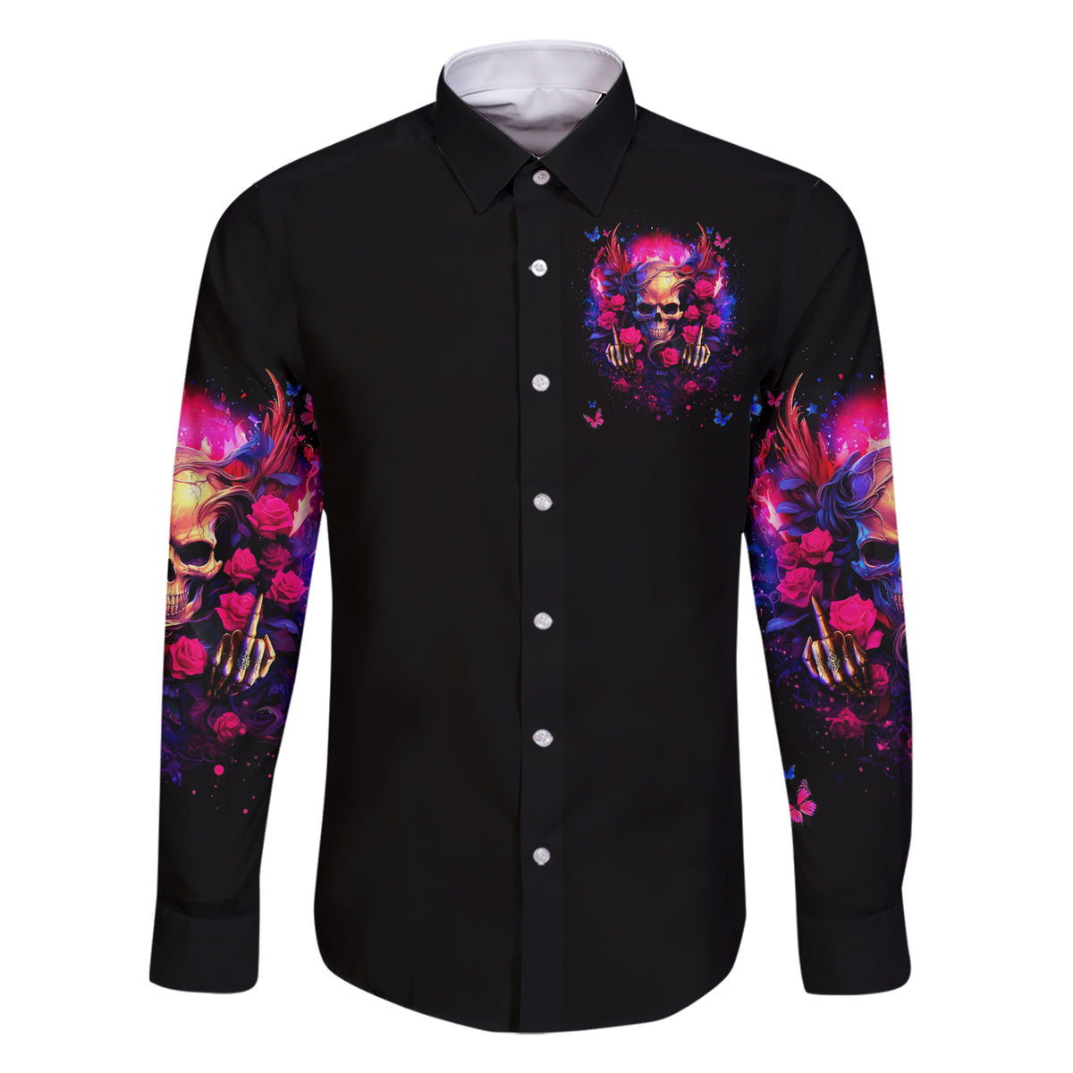 Rose Skull Family Matching Short Sleeve Bodycon Dress and Hawaiian Shirt No Matter How Much I Try To Be Fucking Nice - Wonder Print Shop