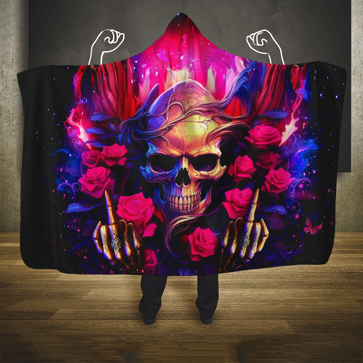 Rose Skull Hooded Blanket No Matter How Much I Try To Be Fucking Nice