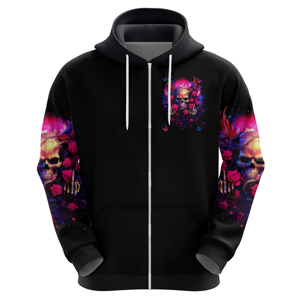 Rose Skull Hoodie No Matter How Much I Try To Be Fucking Nice - Wonder Print Shop