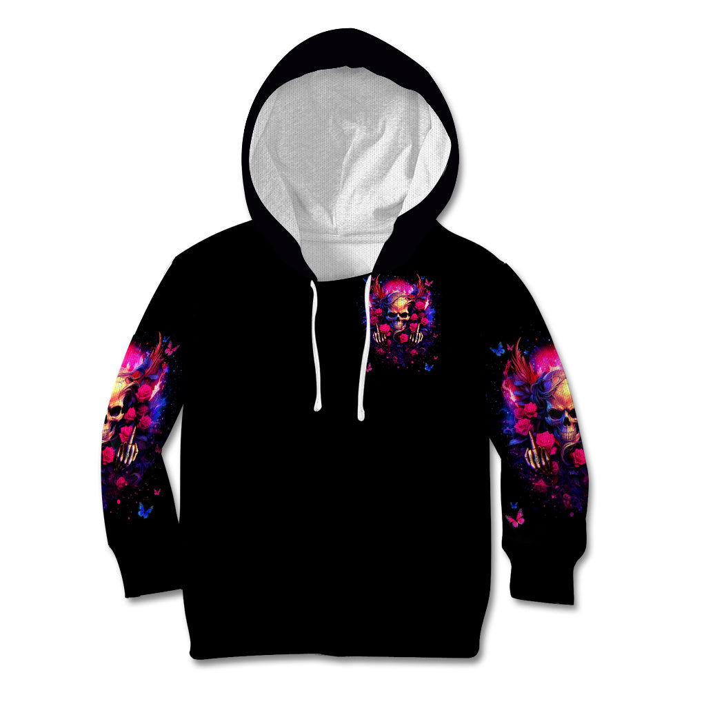 Rose Skull Kid Hoodie No Matter How Much I Try To Be Fucking Nice - Wonder Print Shop