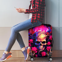 Rose Skull Luggage Cover No Matter How Much I Try To Be Fucking Nice - Wonder Print Shop