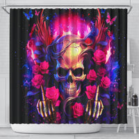 Rose Skull Shower Curtain No Matter How Much I Try To Be Fucking Nice