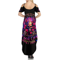 Rose Skull Summer Maxi Dress No Matter How Much I Try To Be Fucking Nice - Wonder Print Shop