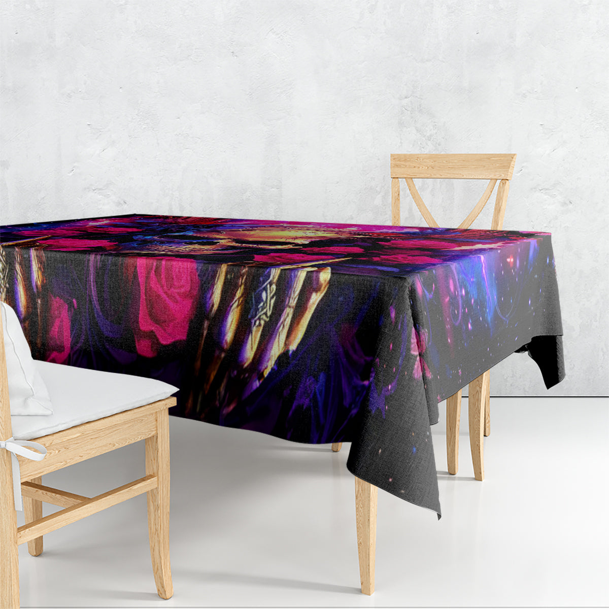 Rose Skull Tablecloth No Matter How Much I Try To Be Fucking Nice - Wonder Print Shop