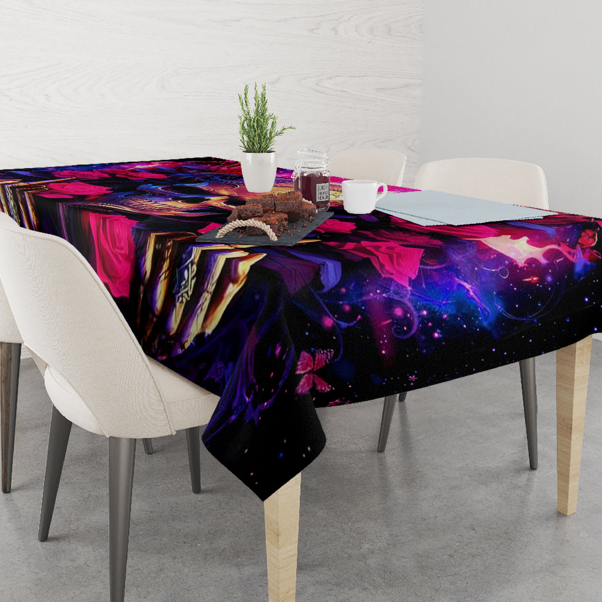 Rose Skull Tablecloth No Matter How Much I Try To Be Fucking Nice - Wonder Print Shop