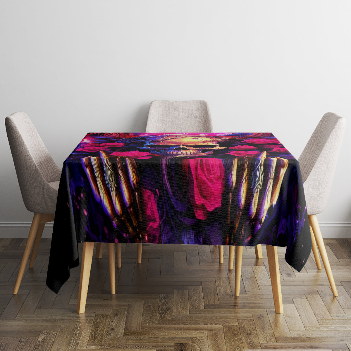 Rose Skull Tablecloth No Matter How Much I Try To Be Fucking Nice - Wonder Print Shop