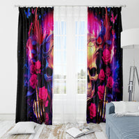 Rose Skull Window Curtain No Matter How Much I Try To Be Fucking Nice - Wonder Print Shop