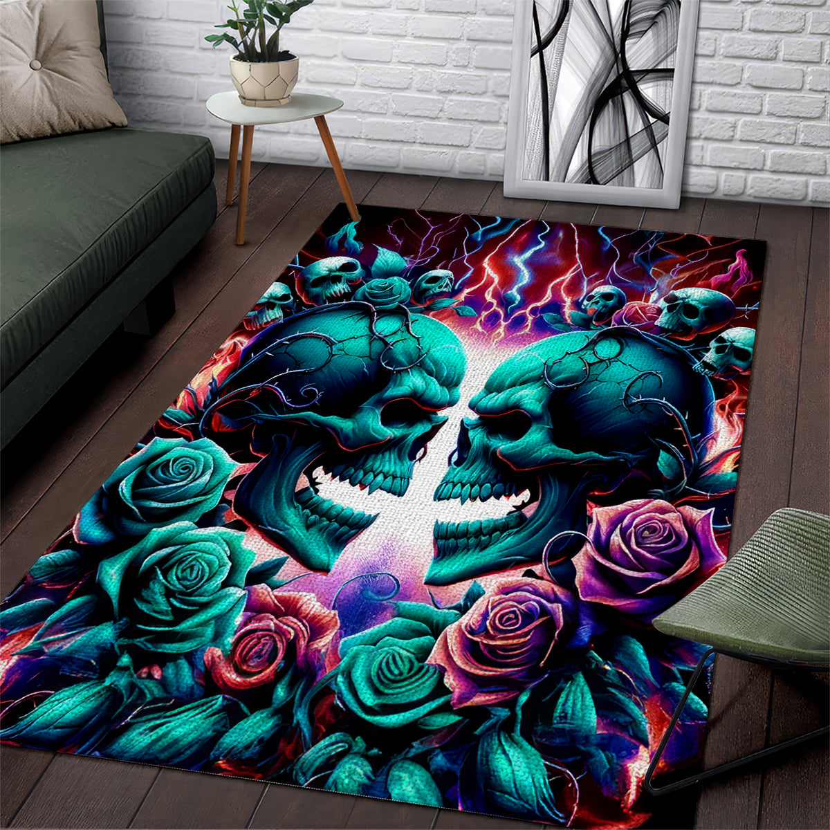 Twin Skull Area Rug Don't Try Figure Me out I'm A Special Kind Of Twisted - Wonder Print Shop