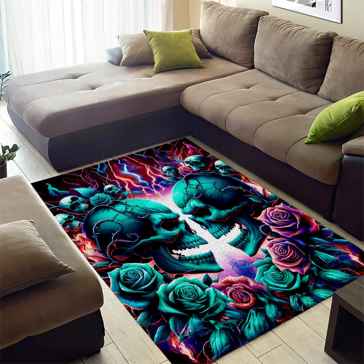 Twin Skull Area Rug Don't Try Figure Me out I'm A Special Kind Of Twisted - Wonder Print Shop