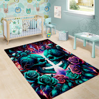Twin Skull Area Rug Don't Try Figure Me out I'm A Special Kind Of Twisted - Wonder Print Shop