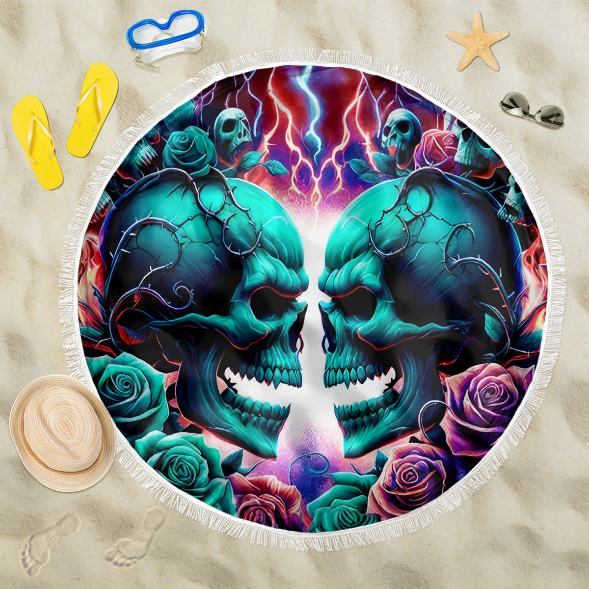 Twin Skull Beach Blanket Don't Try Figure Me out I'm A Special Kind Of Twisted - Wonder Print Shop