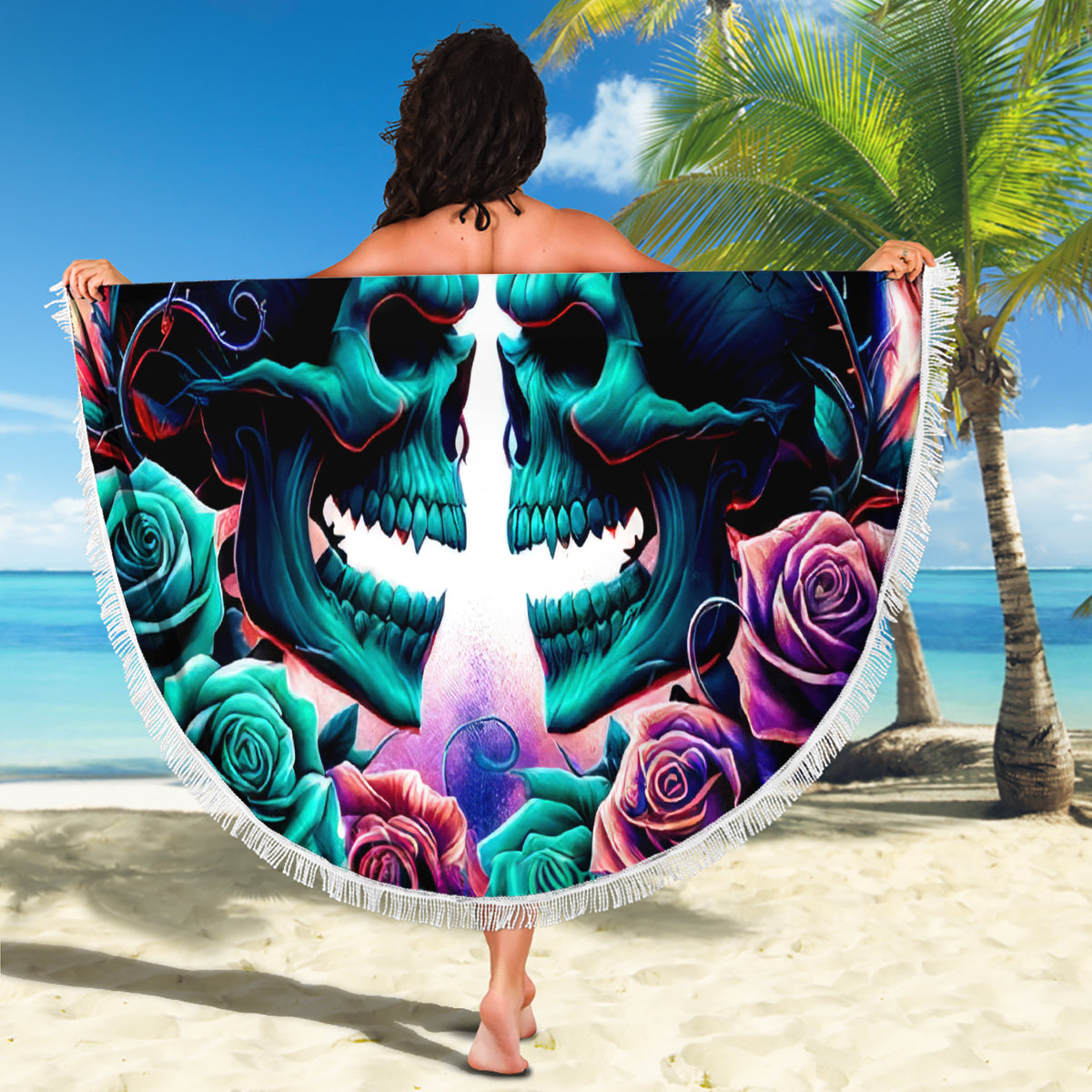Twin Skull Beach Blanket Don't Try Figure Me out I'm A Special Kind Of Twisted - Wonder Print Shop
