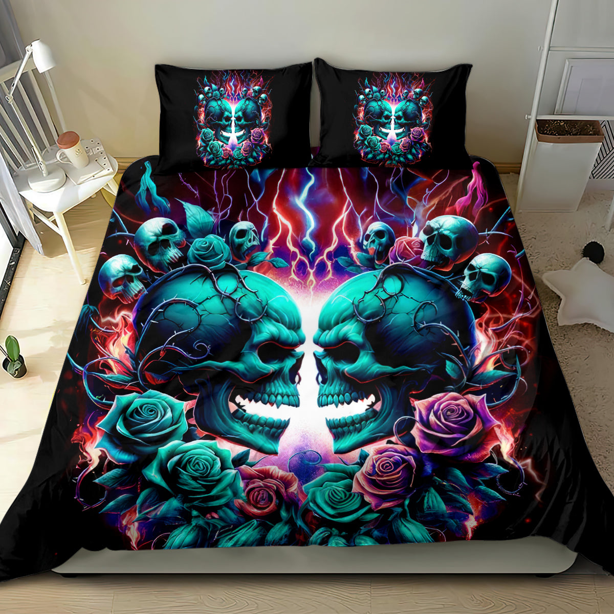 Twin Skull Bedding Set Don't Try Figure Me out I'm A Special Kind Of Twisted - Wonder Print Shop