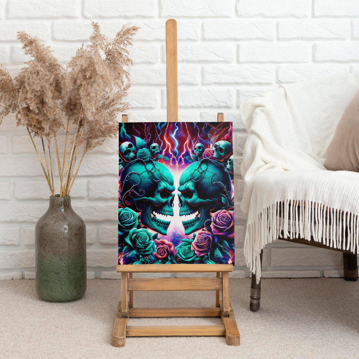 Twin Skull Canvas Wall Art Don't Try Figure Me out I'm A Special Kind Of Twisted - Wonder Print Shop