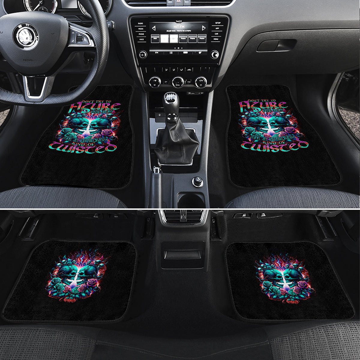 Twin Skull Car Mats Don't Try Figure Me out I'm A Special Kind Of Twisted - Wonder Print Shop