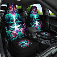 Twin Skull Car Seat Cover Don't Try Figure Me out I'm A Special Kind Of Twisted - Wonder Print Shop