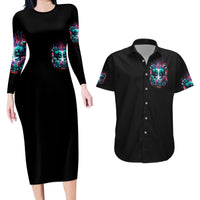 Twin Skull Couples Matching Long Sleeve Bodycon Dress and Hawaiian Shirt Don't Try Figure Me out I'm A Special Kind Of Twisted - Wonder Print Shop