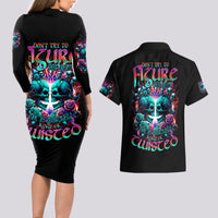 Twin Skull Couples Matching Long Sleeve Bodycon Dress and Hawaiian Shirt Don't Try Figure Me out I'm A Special Kind Of Twisted - Wonder Print Shop