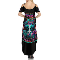 Twin Skull Family Matching Summer Maxi Dress and Hawaiian Shirt Don't Try Figure Me out I'm A Special Kind Of Twisted - Wonder Print Shop