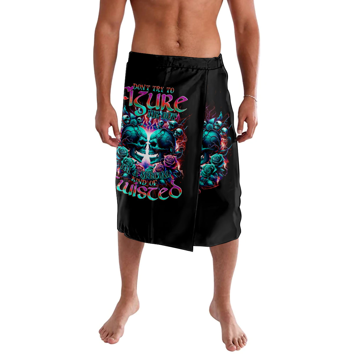 Twin Skull Lavalava Don't Try Figure Me out I'm A Special Kind Of Twisted - Wonder Print Shop