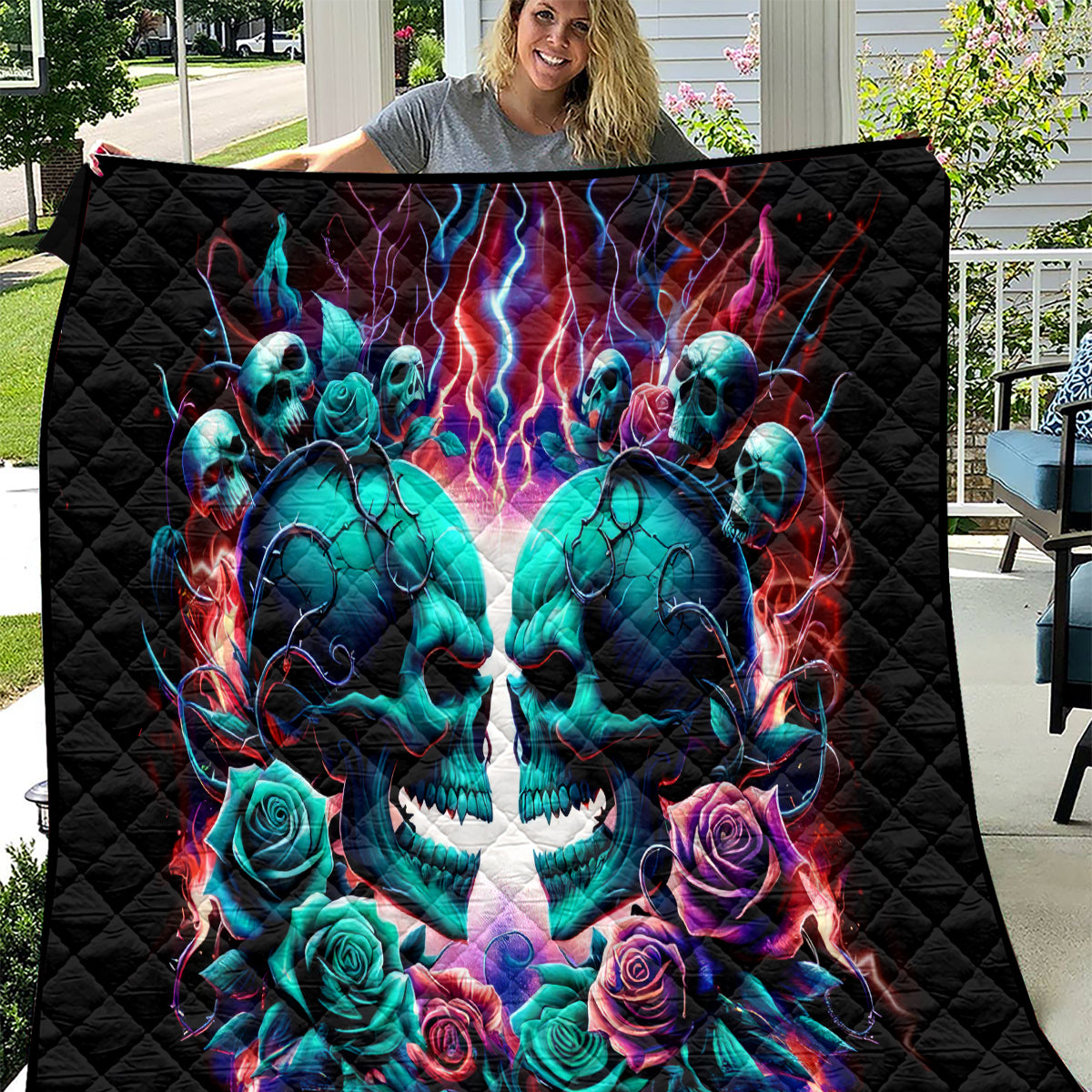 Twin Skull Quilt Don't Try Figure Me out I'm A Special Kind Of Twisted - Wonder Print Shop