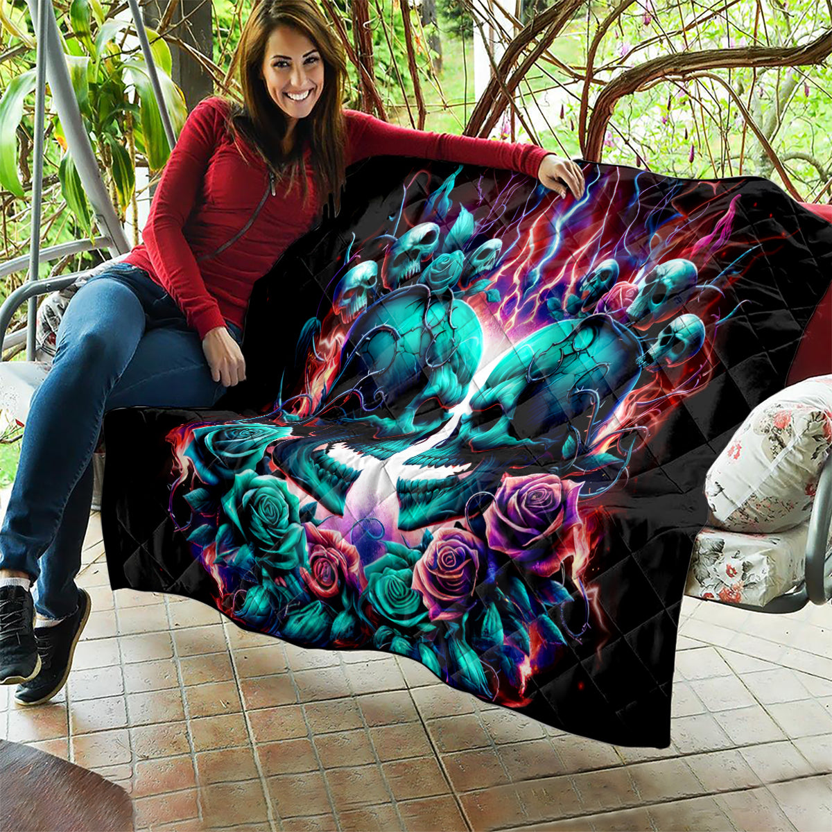 Twin Skull Quilt Don't Try Figure Me out I'm A Special Kind Of Twisted - Wonder Print Shop