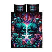 Twin Skull Quilt Bed Set Don't Try Figure Me out I'm A Special Kind Of Twisted - Wonder Print Shop