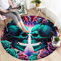 Twin Skull Round Carpet Don't Try Figure Me out I'm A Special Kind Of Twisted