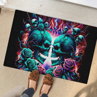 Twin Skull Rubber Doormat Don't Try Figure Me out I'm A Special Kind Of Twisted - Wonder Print Shop