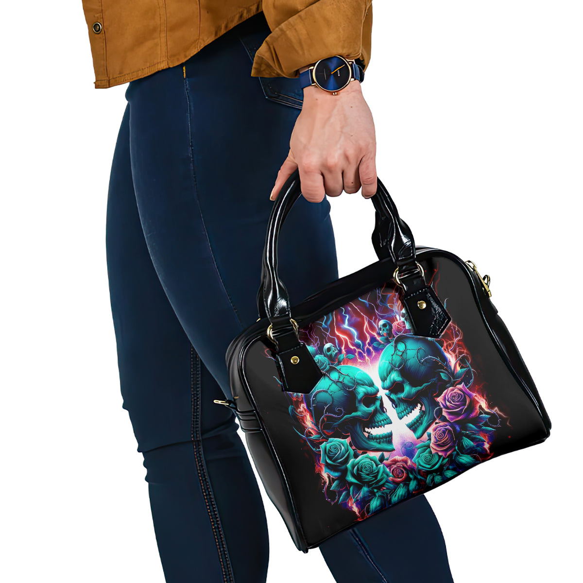 Twin Skull Shoulder Handbag Don't Try Figure Me out I'm A Special Kind Of Twisted