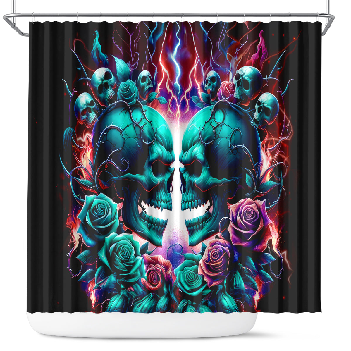Twin Skull Shower Curtain Don't Try Figure Me out I'm A Special Kind Of Twisted
