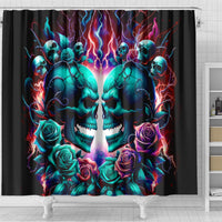Twin Skull Shower Curtain Don't Try Figure Me out I'm A Special Kind Of Twisted