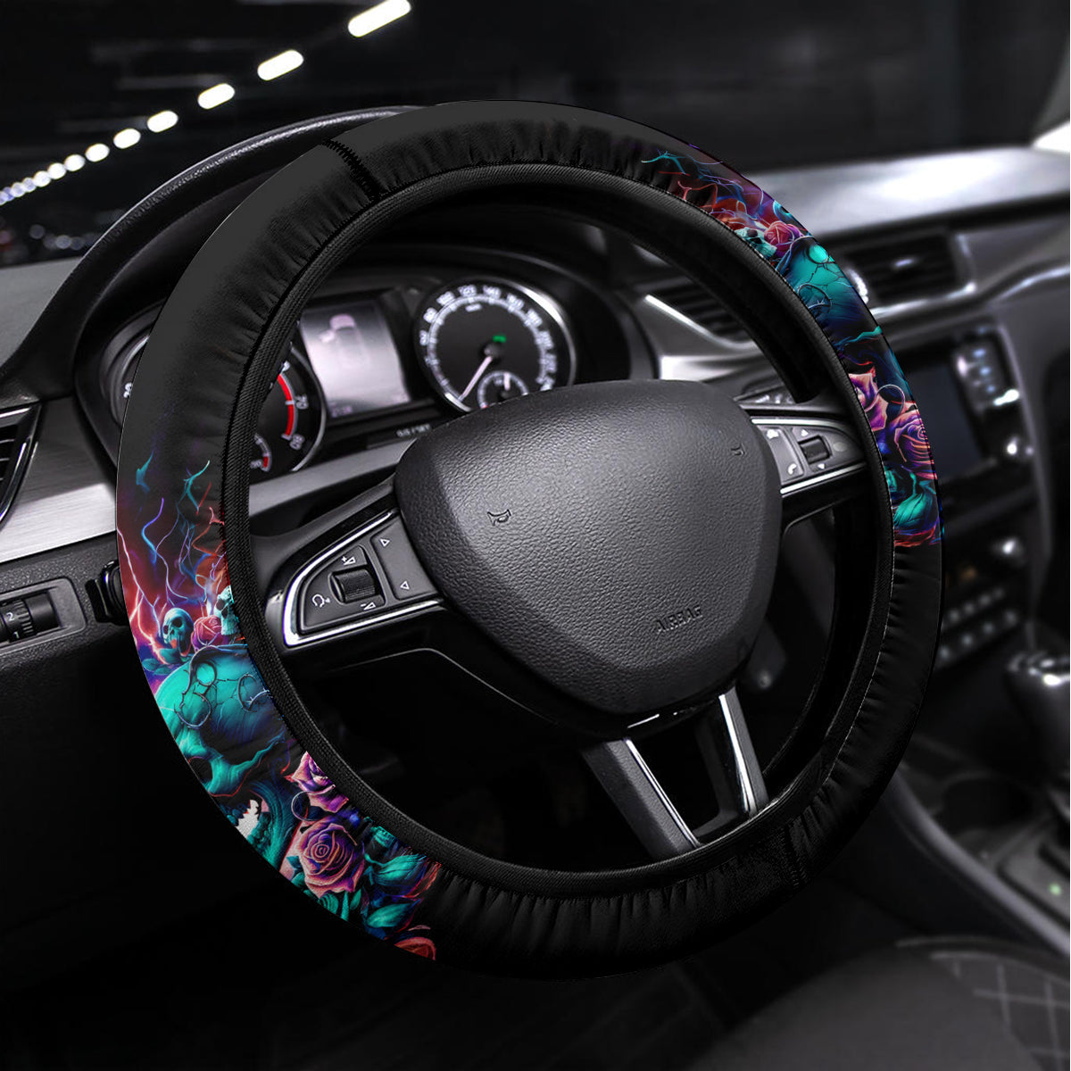 Twin Skull Steering Wheel Cover Don't Try Figure Me out I'm A Special Kind Of Twisted - Wonder Print Shop