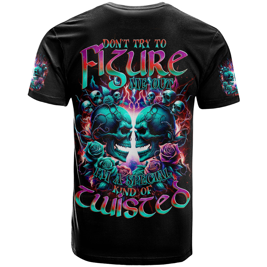Twin Skull T Shirt Don't Try Figure Me out I'm A Special Kind Of Twisted - Wonder Print Shop