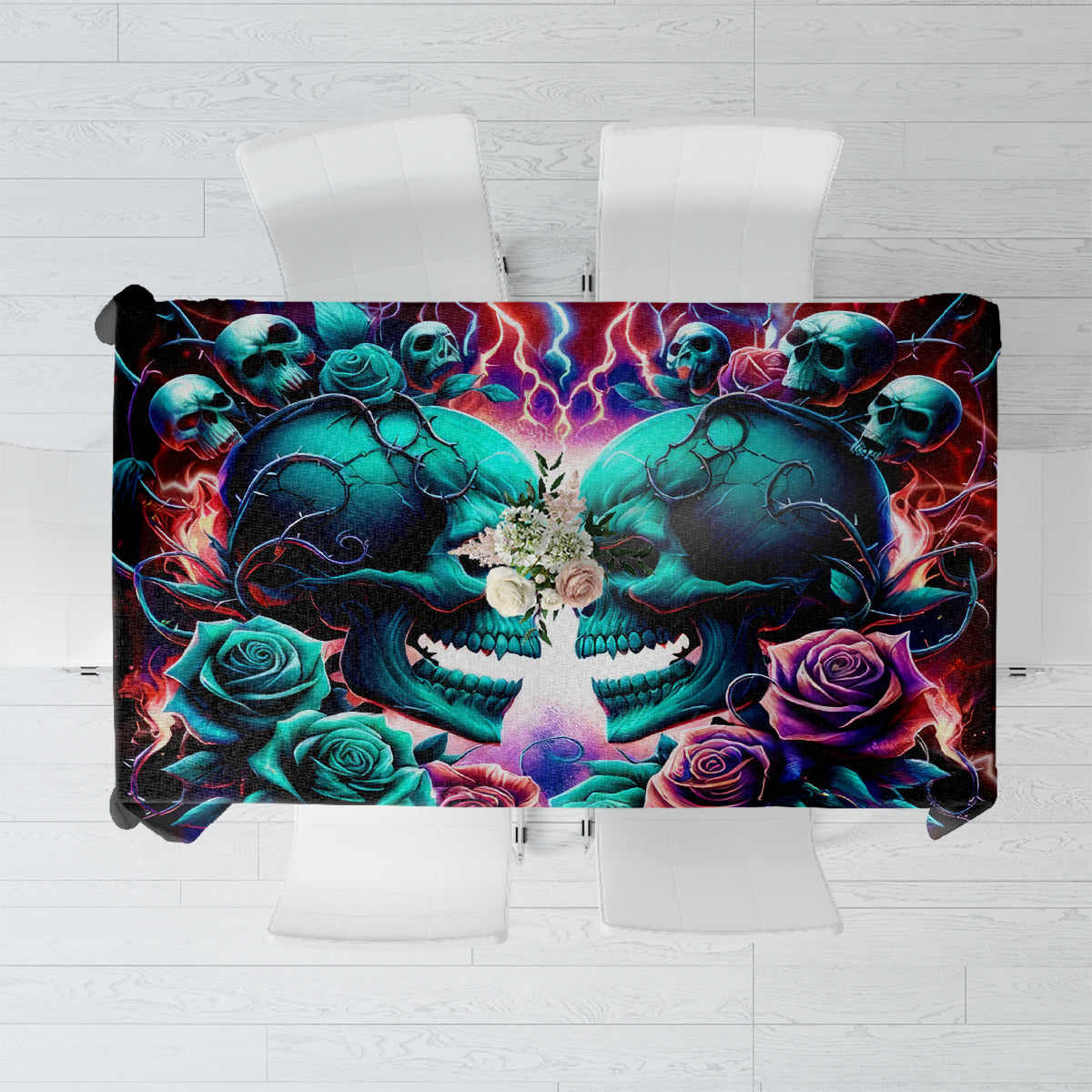 Twin Skull Tablecloth Don't Try Figure Me out I'm A Special Kind Of Twisted - Wonder Print Shop