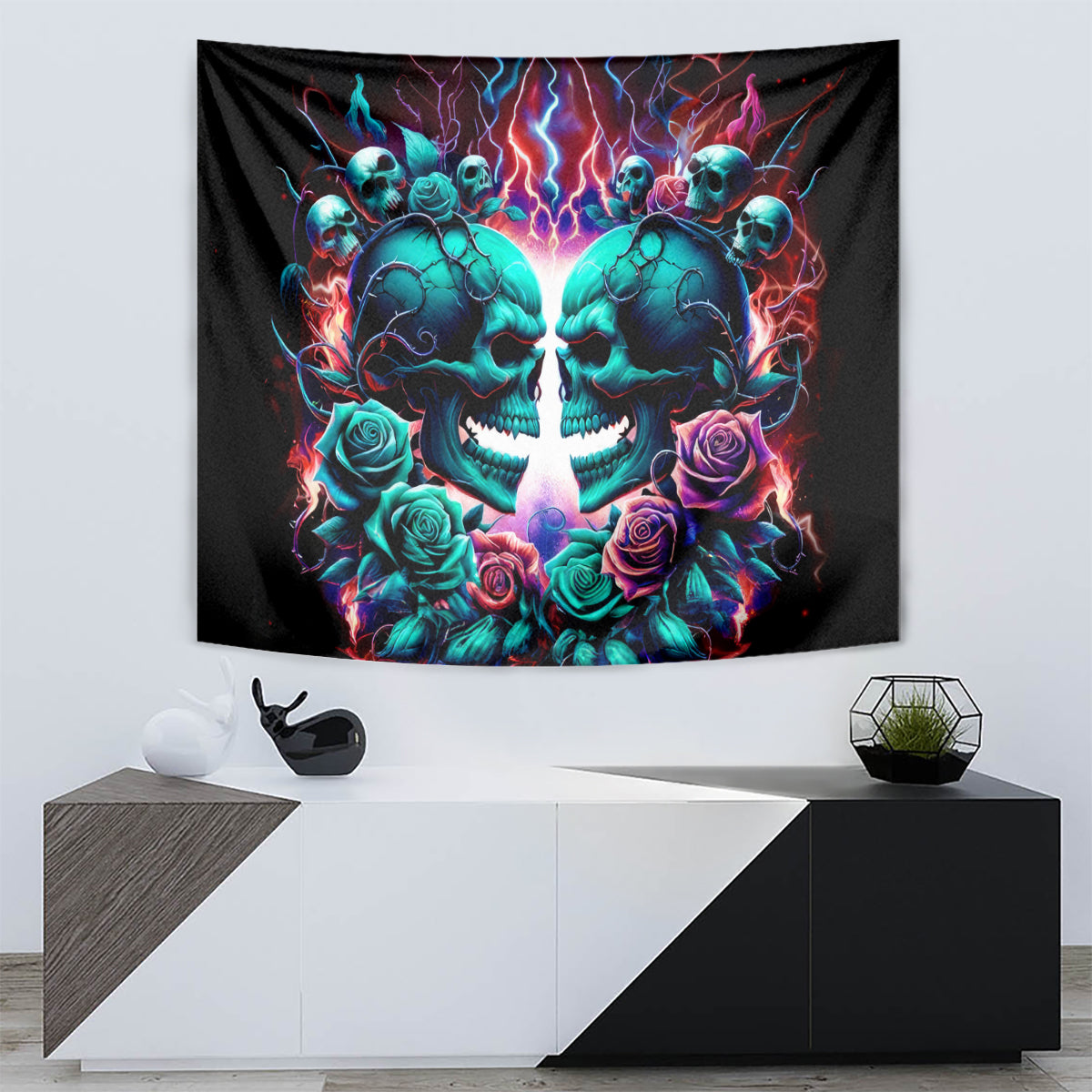 Twin Skull Tapestry Don't Try Figure Me out I'm A Special Kind Of Twisted - Wonder Print Shop