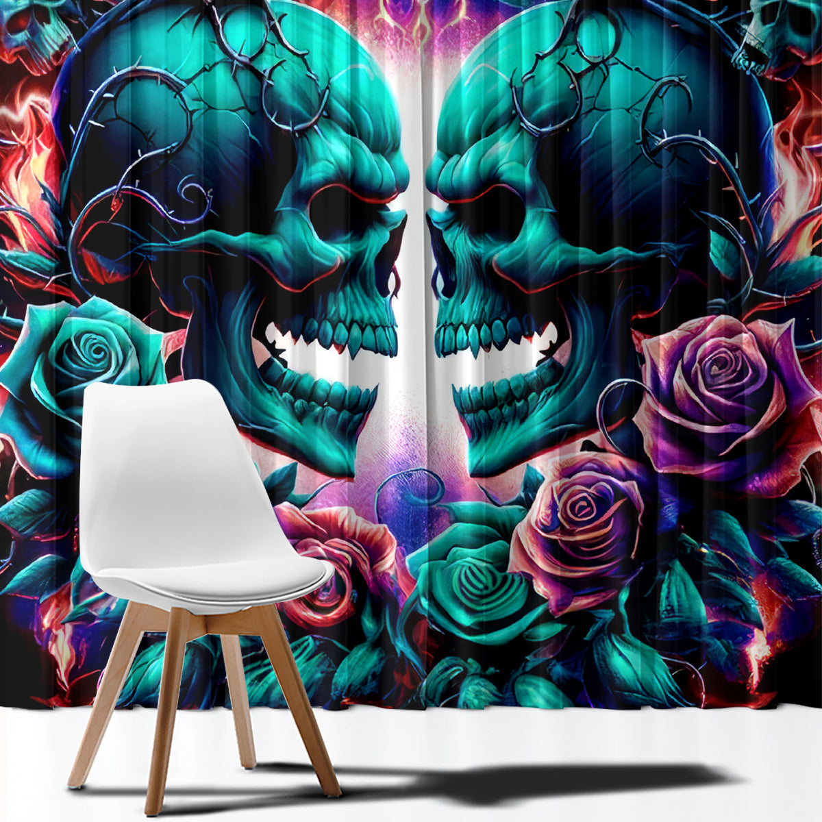 Twin Skull Window Curtain Don't Try Figure Me out I'm A Special Kind Of Twisted - Wonder Print Shop