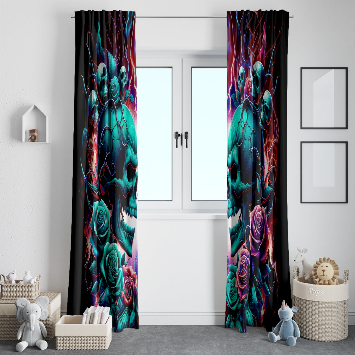 Twin Skull Window Curtain Don't Try Figure Me out I'm A Special Kind Of Twisted - Wonder Print Shop