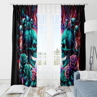 Twin Skull Window Curtain Don't Try Figure Me out I'm A Special Kind Of Twisted - Wonder Print Shop