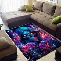 Flame Skull Area Rug While You Are Talking Behind My Back Freel Free To Bend Down And Kiss My Ass - Wonder Print Shop