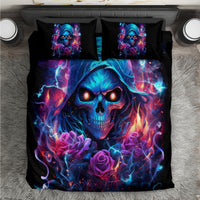 Flame Skull Bedding Set While You Are Talking Behind My Back Freel Free To Bend Down And Kiss My Ass - Wonder Print Shop