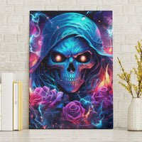 Flame Skull Canvas Wall Art While You Are Talking Behind My Back Freel Free To Bend Down And Kiss My Ass - Wonder Print Shop
